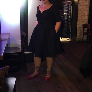 Little black dress with sweetheart neckline